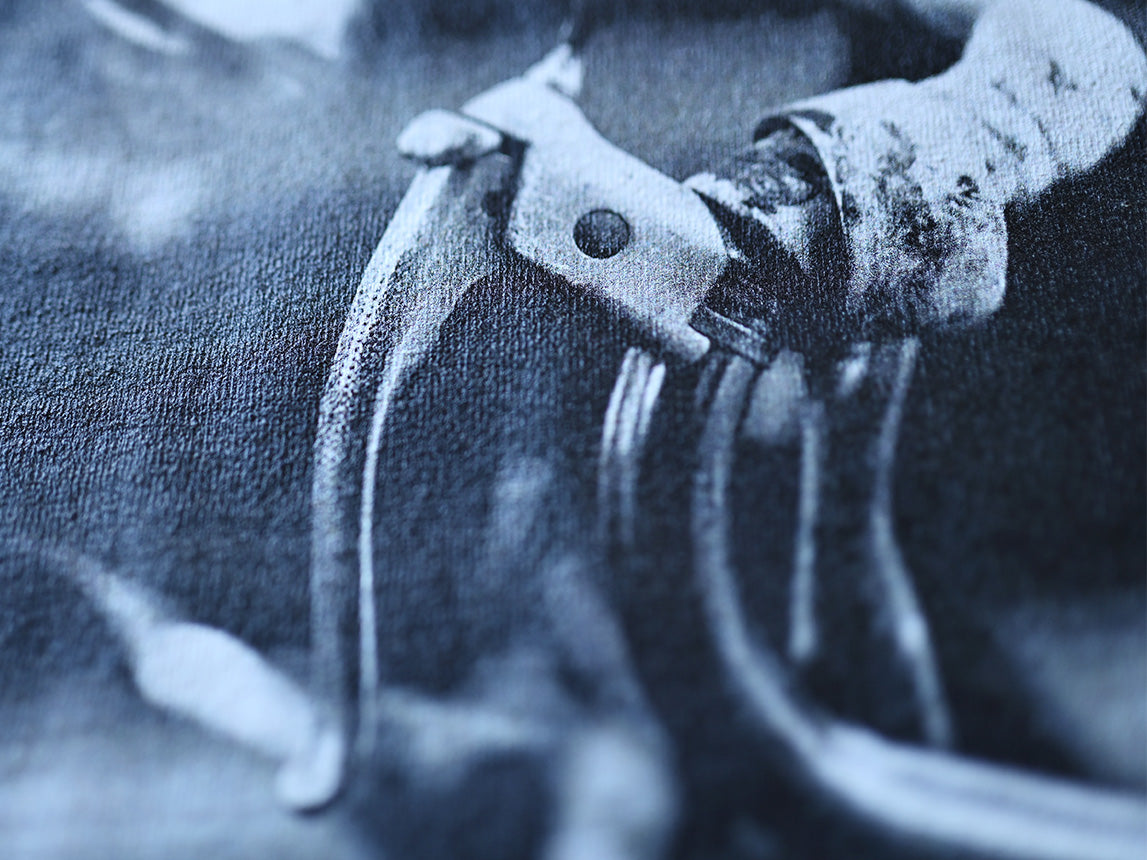 close up vintage bike street photography t-shirt featuring a high-quality print of an original photo taken at Leeds Dock