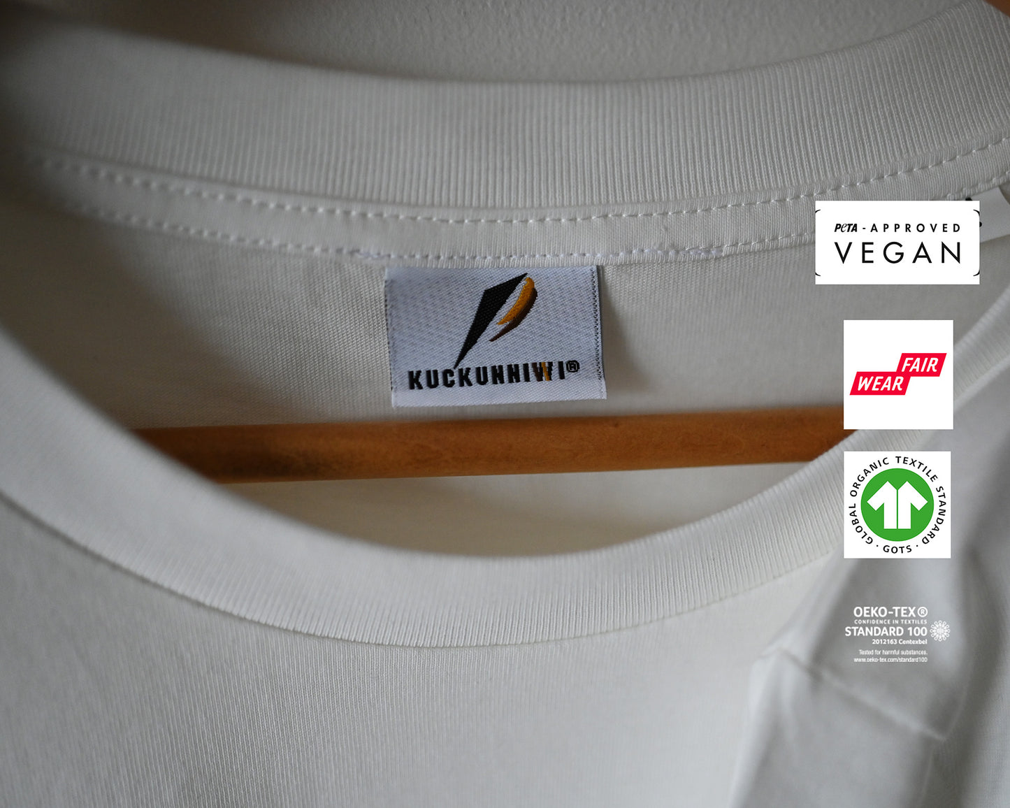 kuckunniwi branded label inside t-shirt neck