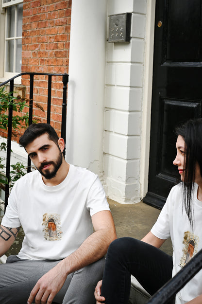 T-Shirt made from high-quality organic cotton, this unique hand-drawn illustration captures the essence of a 100-year-old door in a Sicilian village