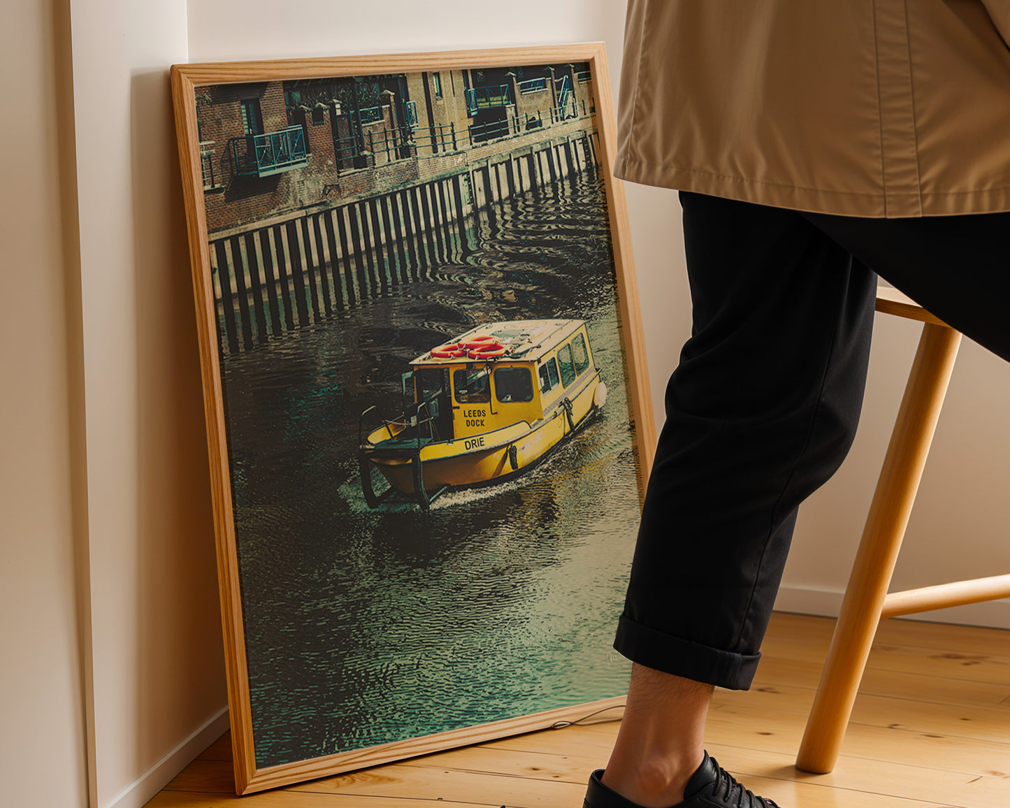 Leeds Boat Colour Photography, Riverside Decor, Printable Wall Art