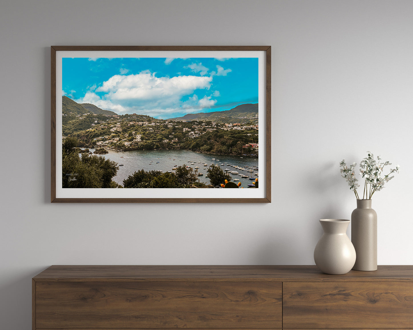 Ischia Mediterranean Landscape Wall Art, Digital Download