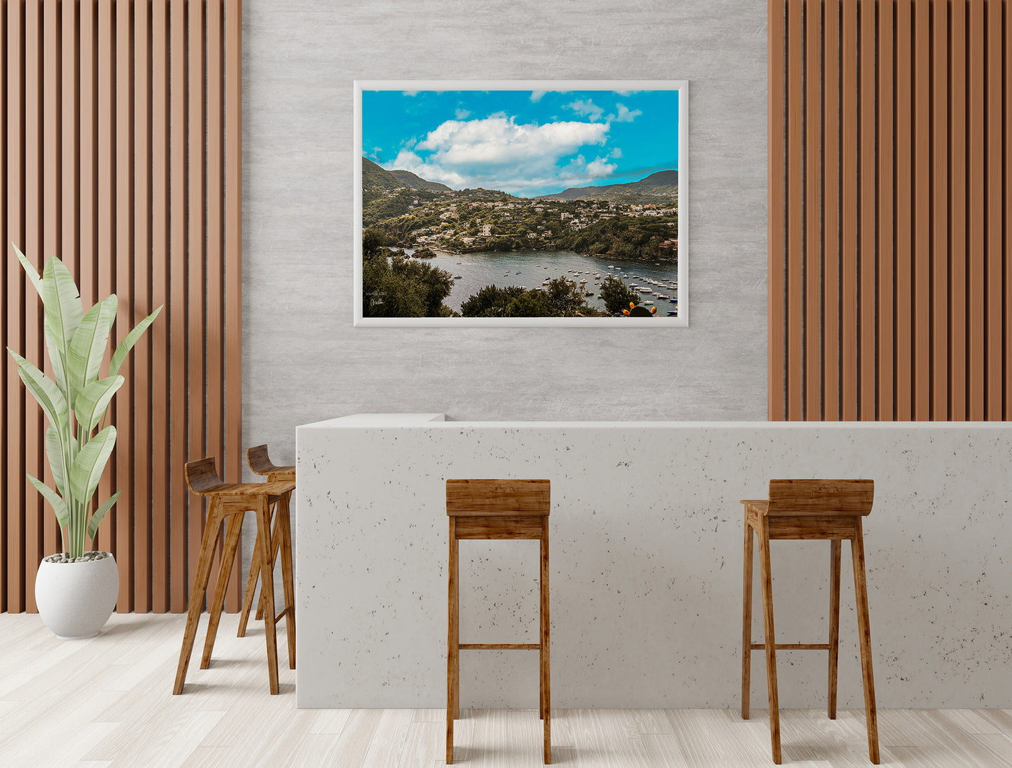 Ischia Mediterranean Landscape Wall Art, Digital Download