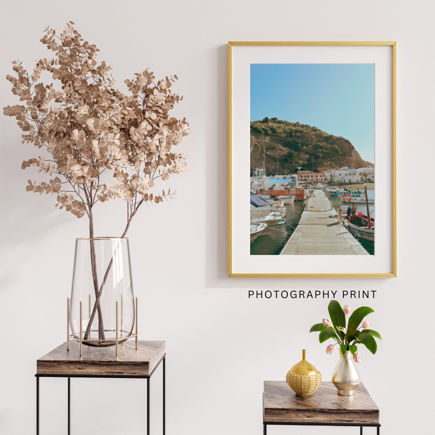 Ischia Pier, Italy Scenic Coastal Wall Art, Digital Download