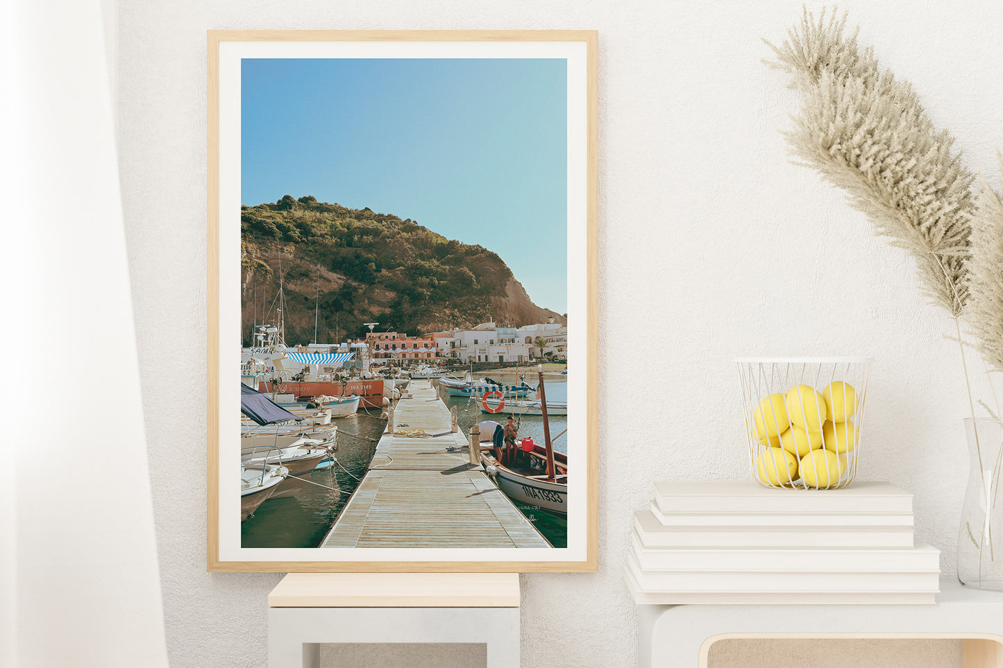 Ischia Pier, Italy Scenic Coastal Wall Art, Digital Download