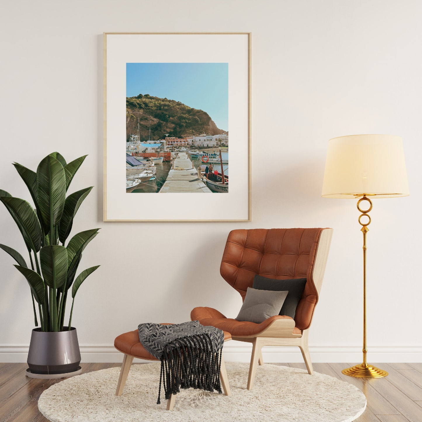 Ischia Pier, Italy Scenic Coastal Wall Art, Digital Download