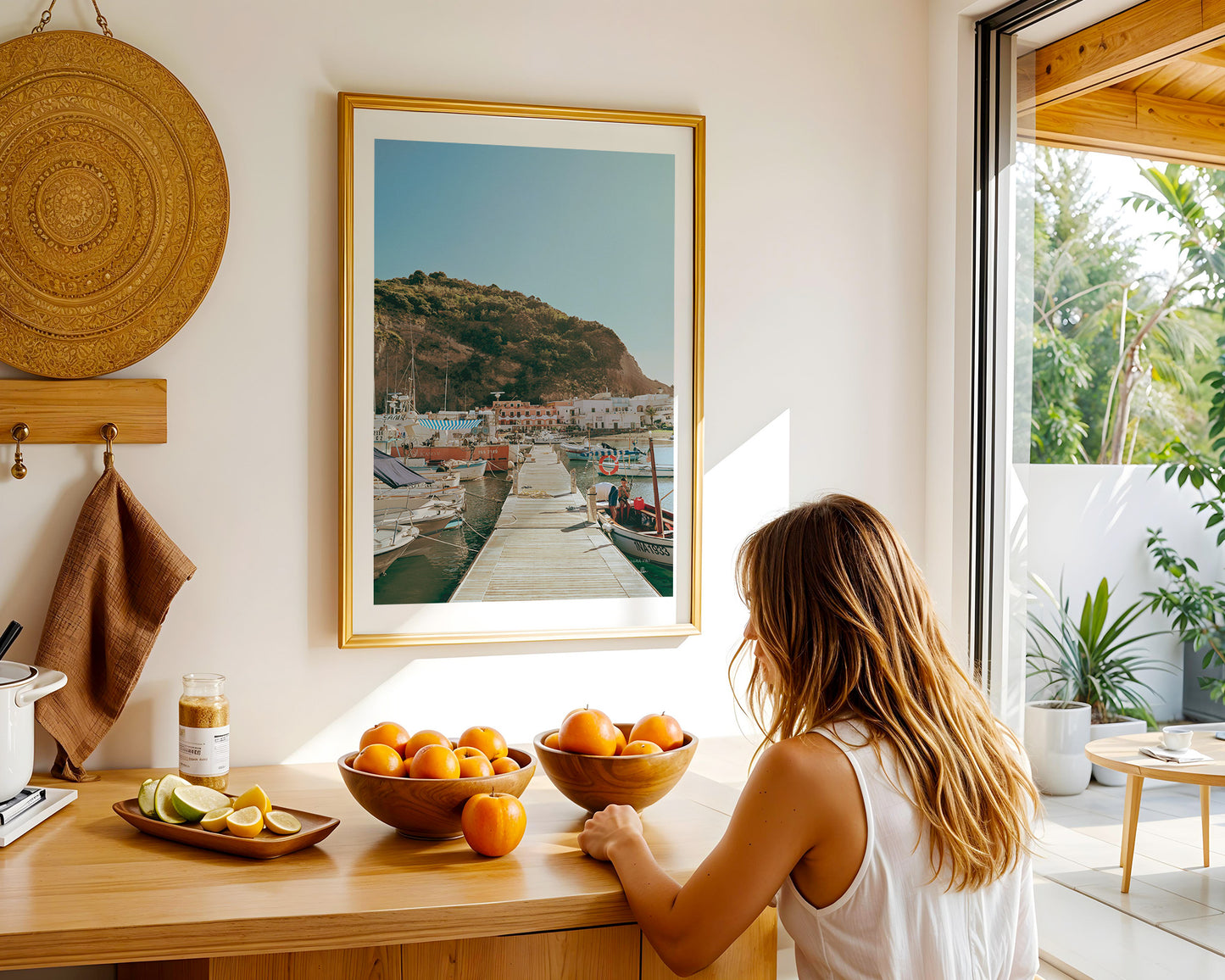 Ischia Pier, Italy Scenic Coastal Wall Art, Digital Download