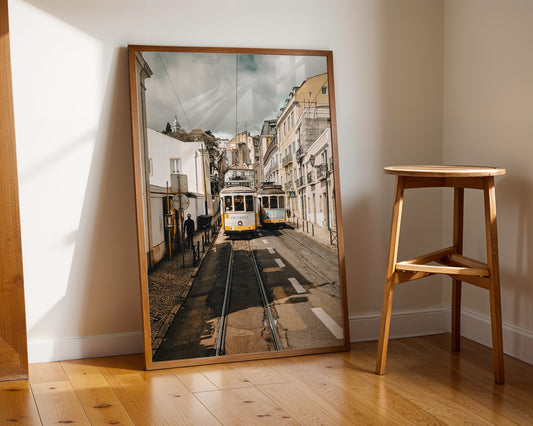 Vintage Tram, Lisbon's Iconic Street Wall Art, Digital Download