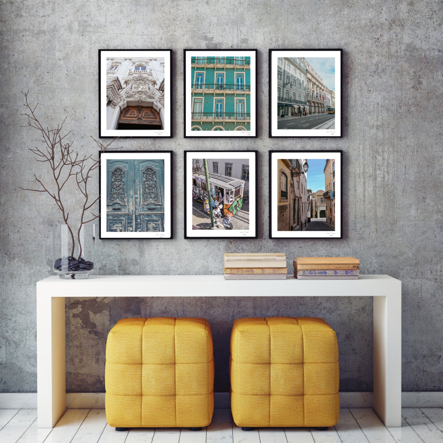 Lisbon Gallery Wall Art SET of Six, Digital PRINTABLE