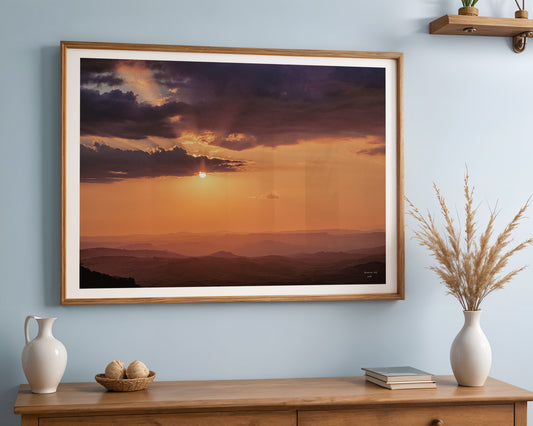 Sicily Orange Sunset Photograph, Digital Download