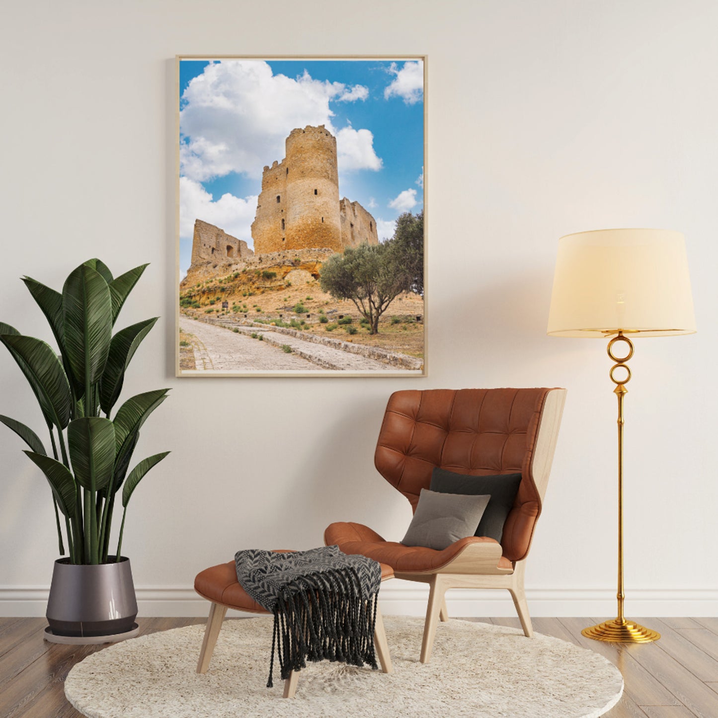 Sicilian Hilltop Castle Wall Art, Digital Download