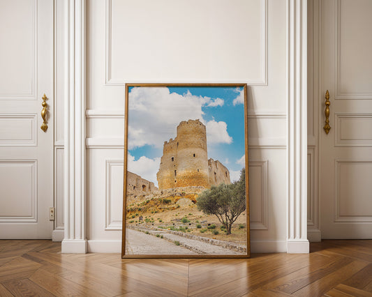 Sicilian Hilltop Castle Wall Art, Digital Download