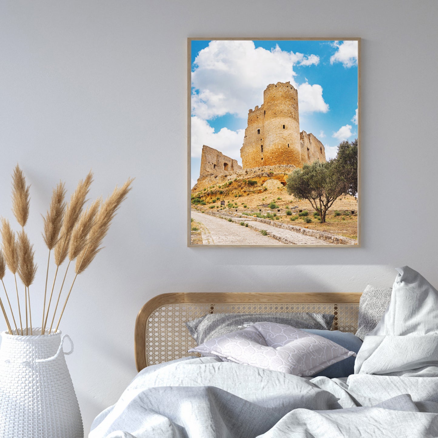 Sicilian Hilltop Castle Wall Art, Digital Download