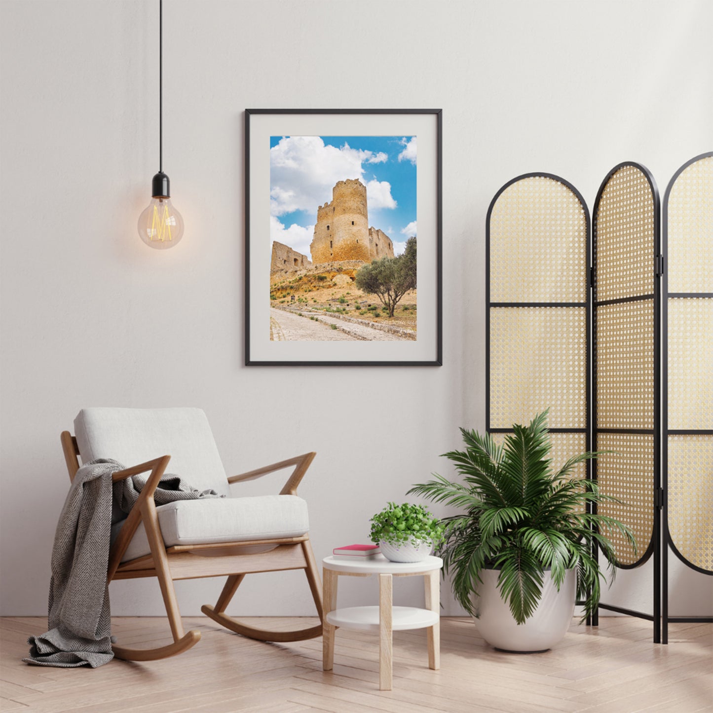 Sicilian Hilltop Castle Wall Art, Digital Download