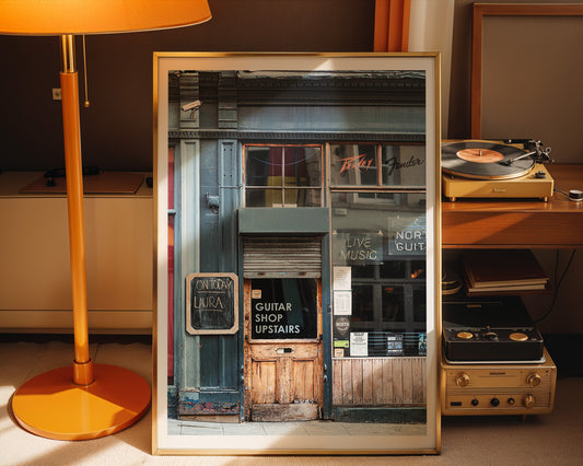 Vintage Guitar Shop Window, Digital Download Photo